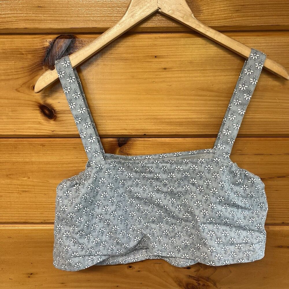 Laude the Label Flower Print Cropped Light Blue Tank Size S - Picture 6 of 7